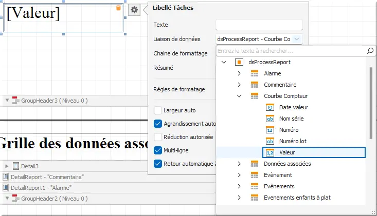 Liaison des valeurs